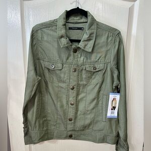 Tahari Olive Green Button-Up Jacket
